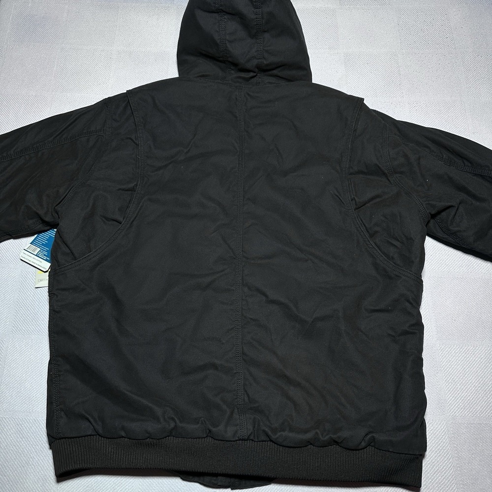 NEW Rugged Wear RW Canvas Work Jacket Mens 2XL Black 3M Insulated Comfort Hooded - Picture 10 of 15